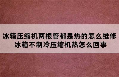 冰箱压缩机两根管都是热的怎么维修 冰箱不制冷压缩机热怎么回事